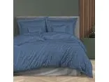 Pościel bambusowa Stripe chaber 180x200 + 2/70x80 + 4/40x40 satyna bawełniana Bamboo paski chabrowe na prezent